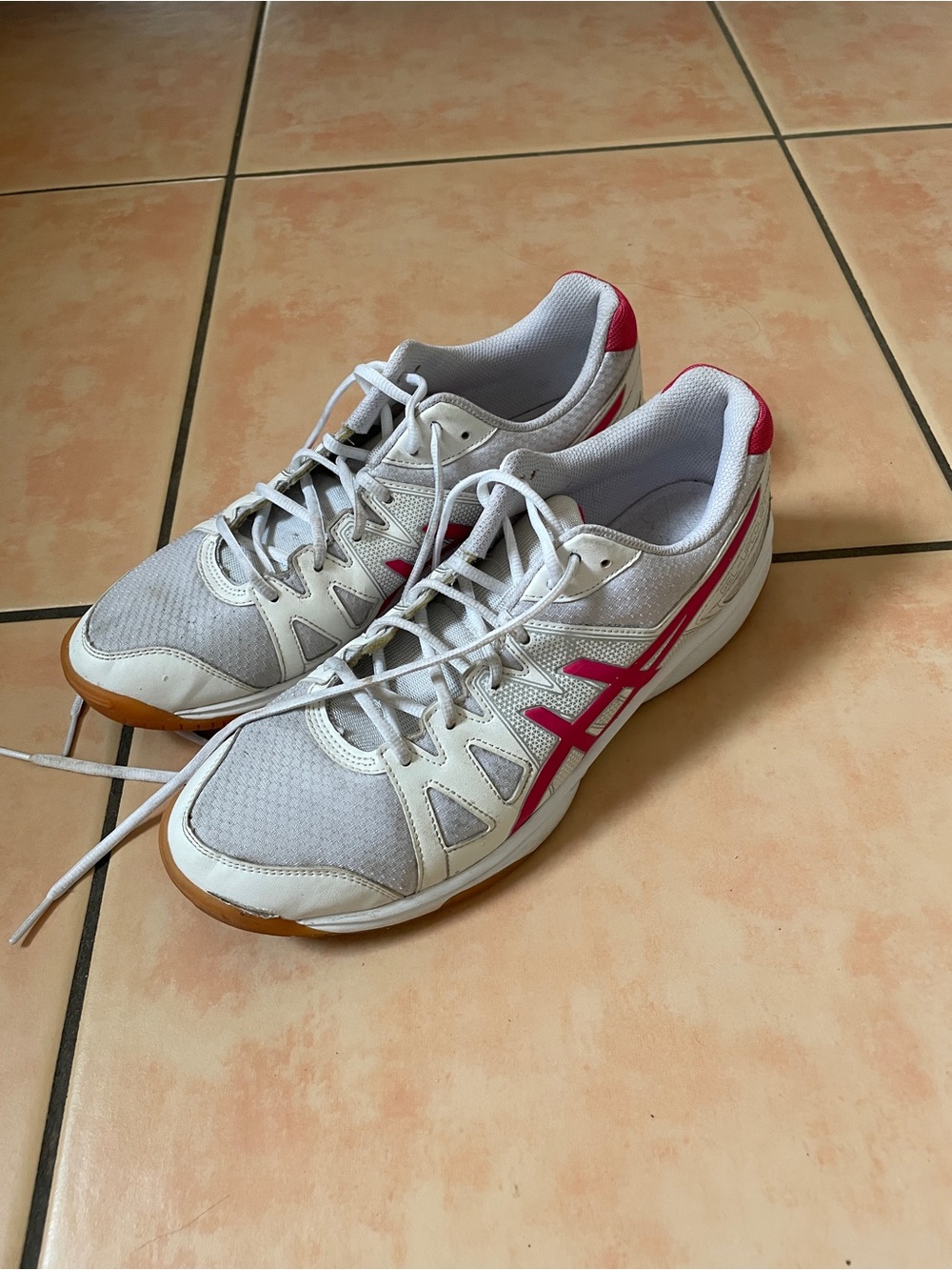 Asics White and Pink Women's Athletic Shoes